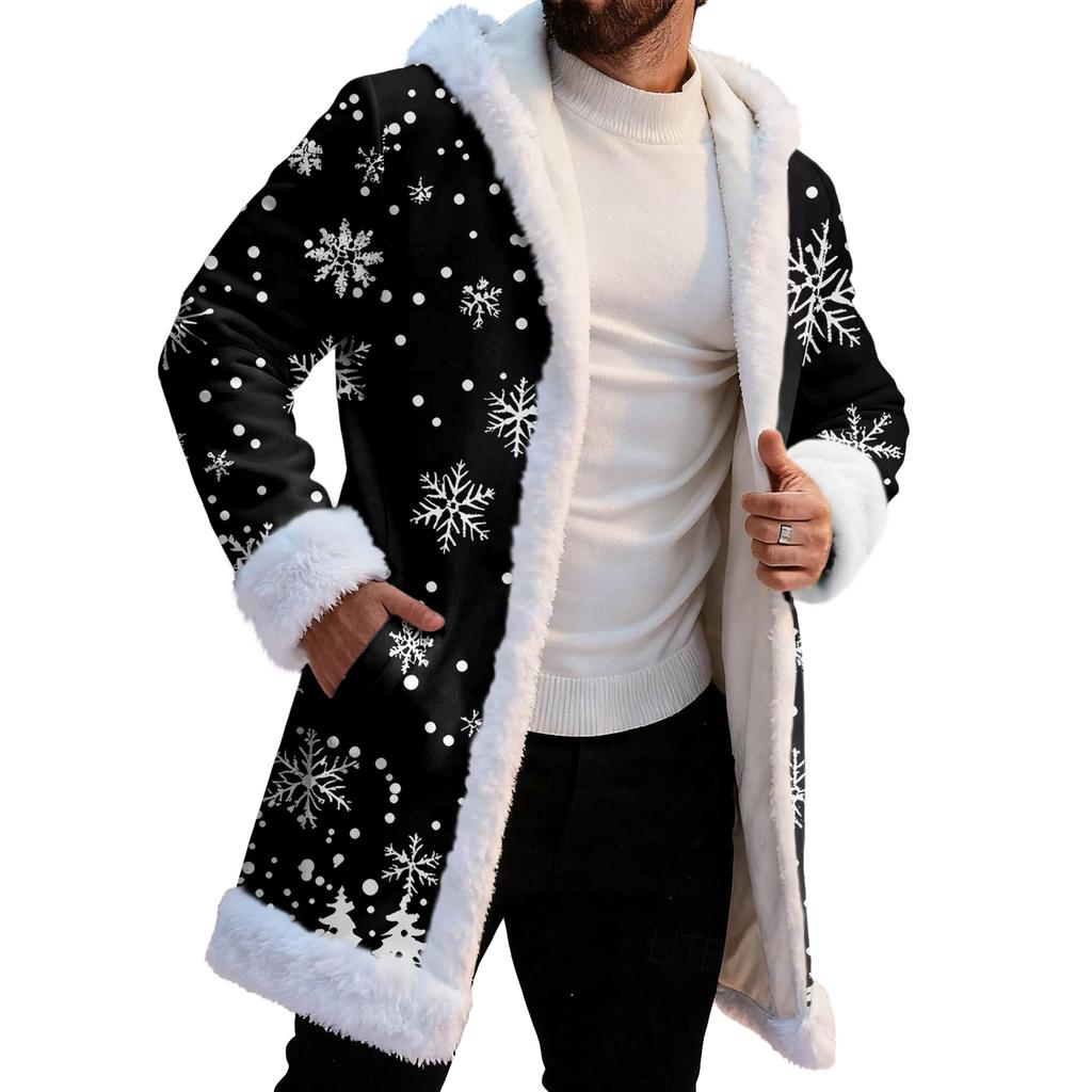 Erkek Günlük Noel Baskılı Ceket