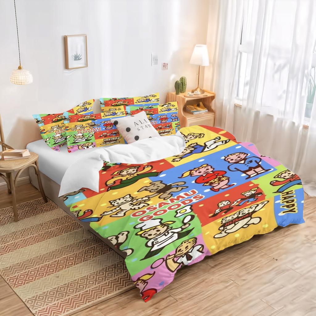 Cartoon Couple Gift Duvet Cover Colorful Childlike Innocence Bedroom 100% Polyester Adult Gift 2/3Pcs Bedding Set