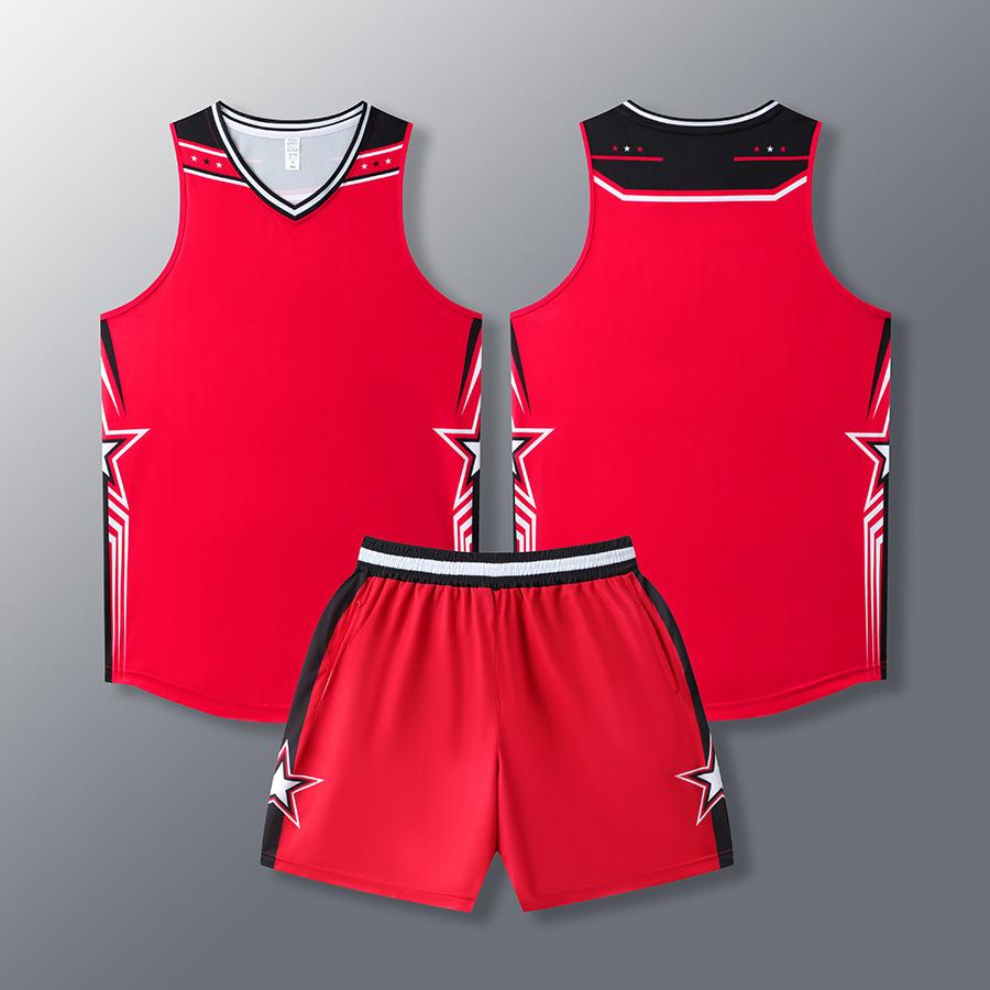 Nový, středoškolský herní tréninkový dres, basketbalový dres s úzkým ramenem na čtyři čtvrtiny.