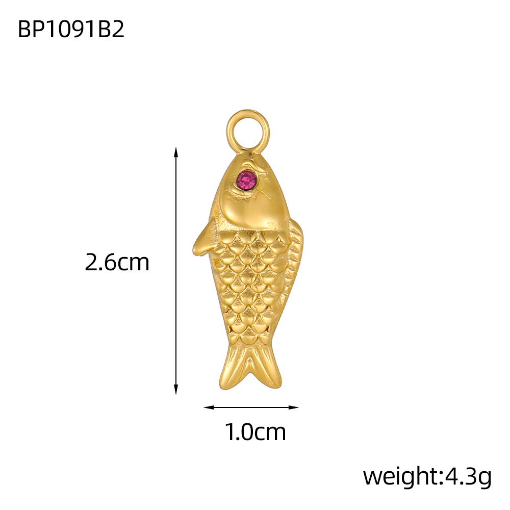 CARLIDANA Fashion Gold Plated Stainless Steel Fish Charms Pendants for Necklace Bracelet Earrings DIY Accessories Women