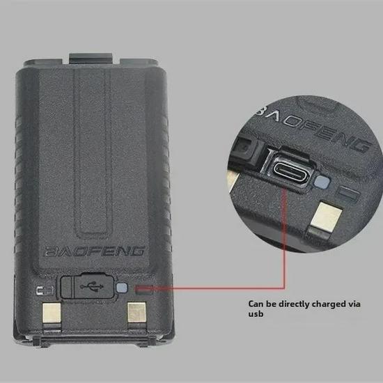 Baofeng BF-UV5RM High-Power Walkie-Talkie with One-Button Frequency, Type-C Charging, and Dual Display