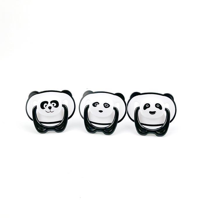 Panda Silicone Pacifier with Storage Box - Printed Round Flat Head Design