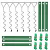 Tree Support Kit with Twist-In Soil Stakes, Grommet Ties and Tie Ropes for Freshly Planted Trees in Yard Spaces