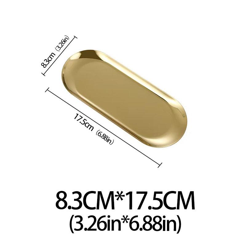 Stainless Steel Jewelry Tray Cosmetic Holder Oval Metal Dining Dessert Plate for Tray Snack Plate Steak Kitchen Plate Dish