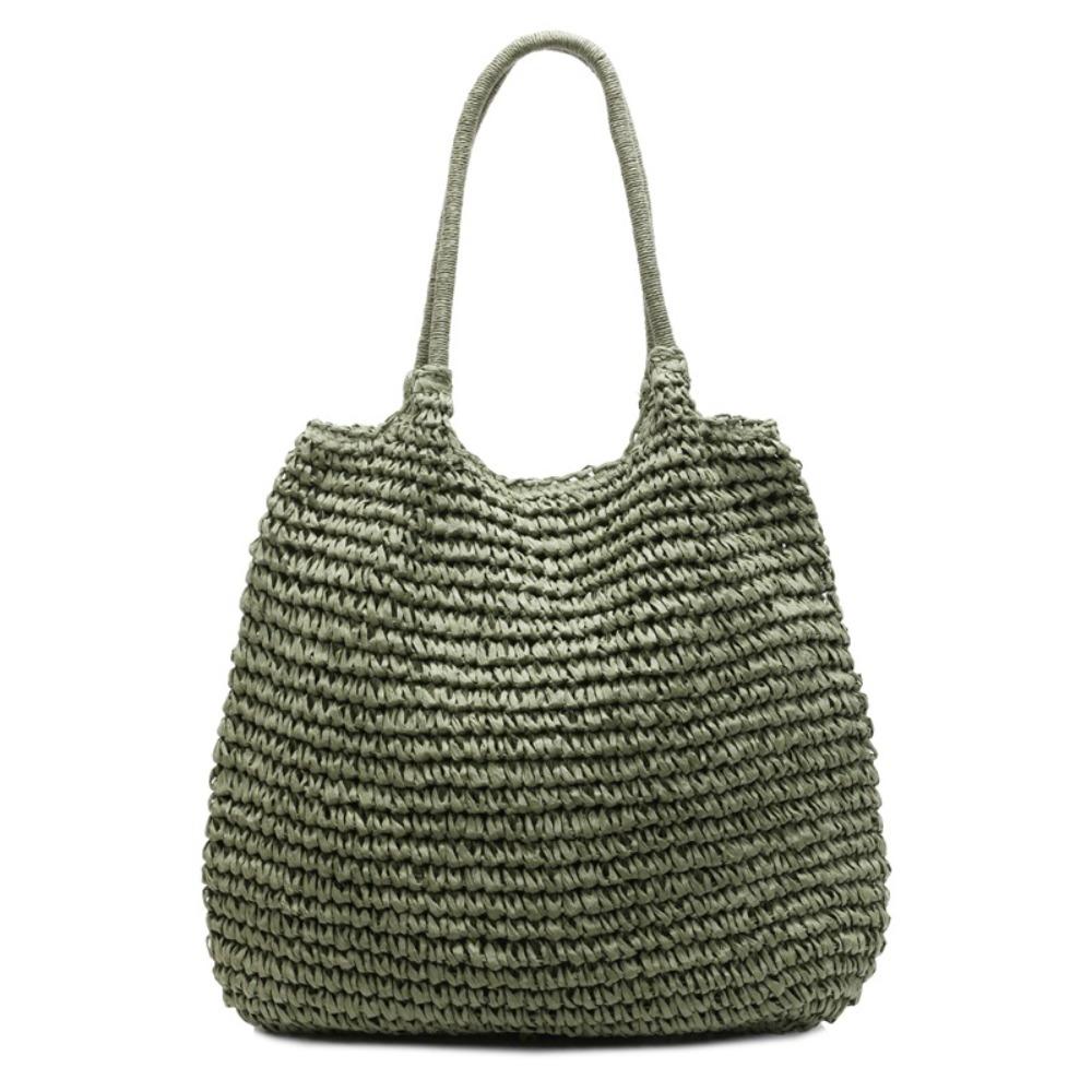 Bohemian Straw Shoulder Bag Breathable Summer Beach Bag Leisure Weave Tote Bag Women