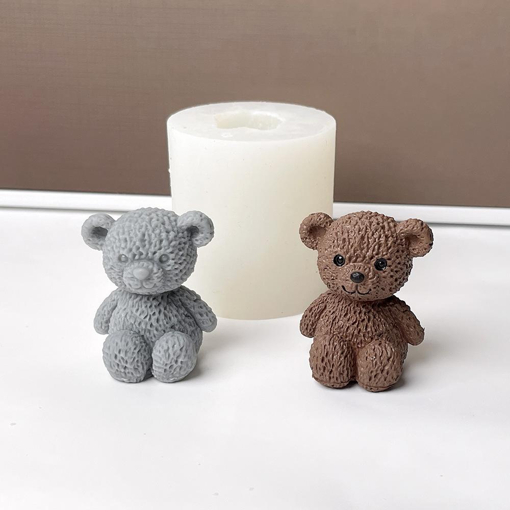 Mini świeczka w kształcie misia 3D silikonowa forma Uśmiechnięte zwierzątko Miś Gips Żywica Rękodzieło forma cementowa DIY materiały do produkcji mydła ręcznie robionego