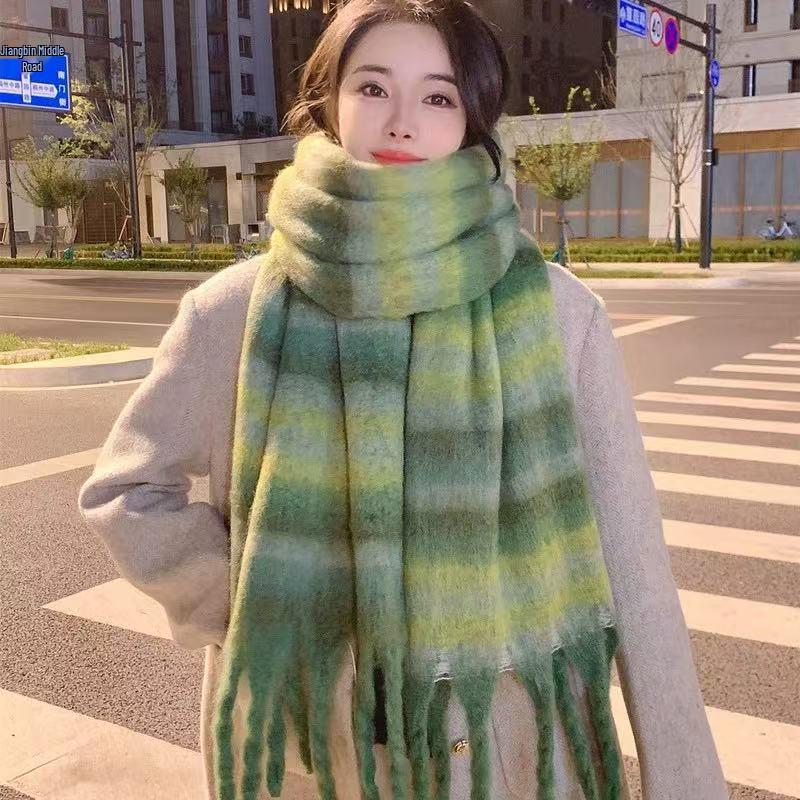 Women's European and American Style Long Fringe Mohair Scarf - Warm Autumn/Winter Shawl & Neck Warmer