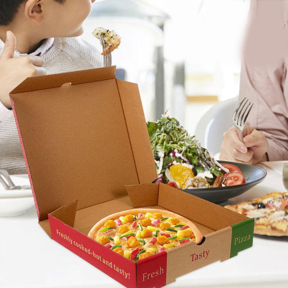 10 Stück Pizza-Aufbewahrungsboxen, 7 Zoll große, faltbare Pizzaschachtel aus Papier für die Lieferung, hält Ihren Kuchen frisch, praktische Aufbewahrungslösung für Pizza