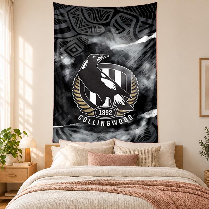 Collingwood Football Club Wandteppich hohe Qualität zur Dekoration von Wohnzimmer Schlafzimmer Studentenwohnheim Wänden ideal als Schlafzimmer Wandkunst oder Weihnachtsgeschenk