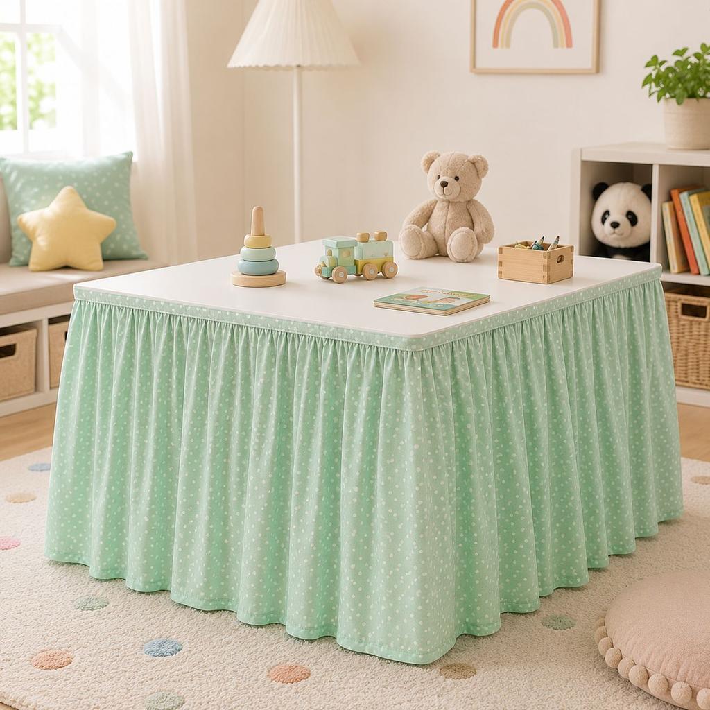 Pastoral Grid Party Decor Table Skirt Home Living Room Dustproof Dining Tables Cafe Dessert Table Background Table Surround
