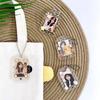 Kawaii Bear Transparent Photocard Holder Keychain Acrylic Idol Picture Frame Protector Case Pendant School Stationery Supplies
