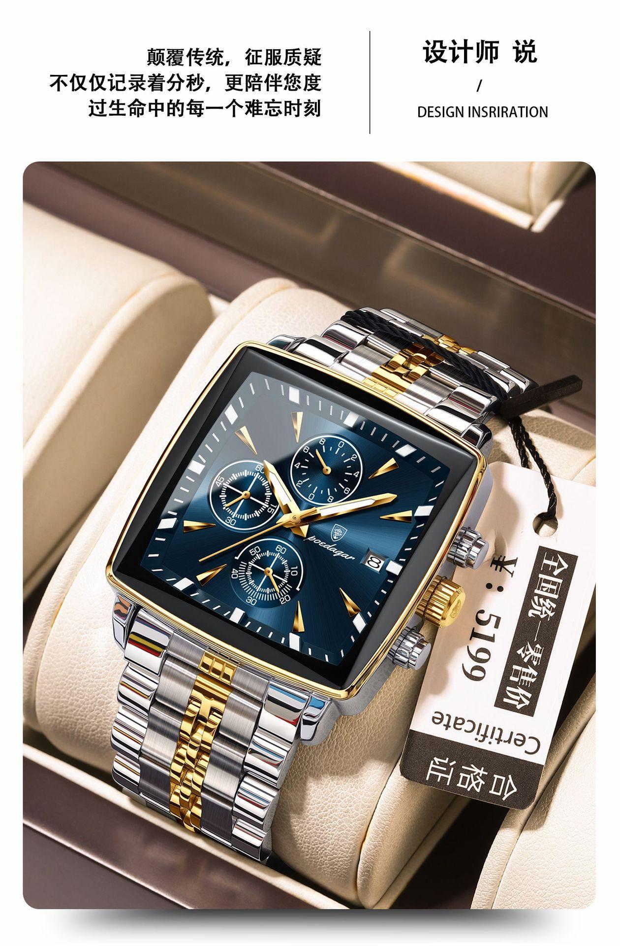 New fashion technology sense multi-functional Business Men s quartz watch, suitable for Christmas and Halloween gifts синий