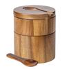 Freshness Preserving Spice Holder Practical Wood Spice Holder Convenient Container with Lid for Gourmet Cooking