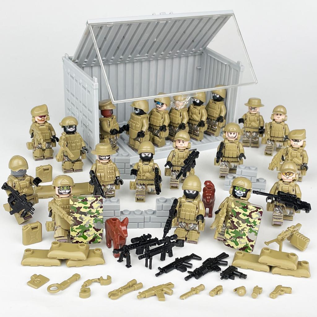 Behälterverpackung H-17 Swat Meigao Kleinteilige Militärpuppe Kinder-Bausatz Bausteinspielzeug