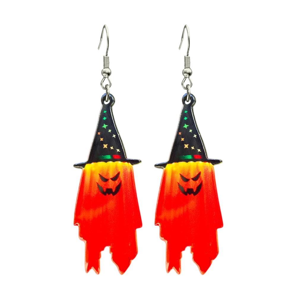 Halloween Hat Acrylic Pendant Earrings With Double-sided Printed Festival Atmosphere Decoration Earrings.
