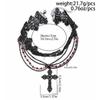 Gothic Dark Cross Necklace for Women - Punk Crystal Beaded Tassel Choker