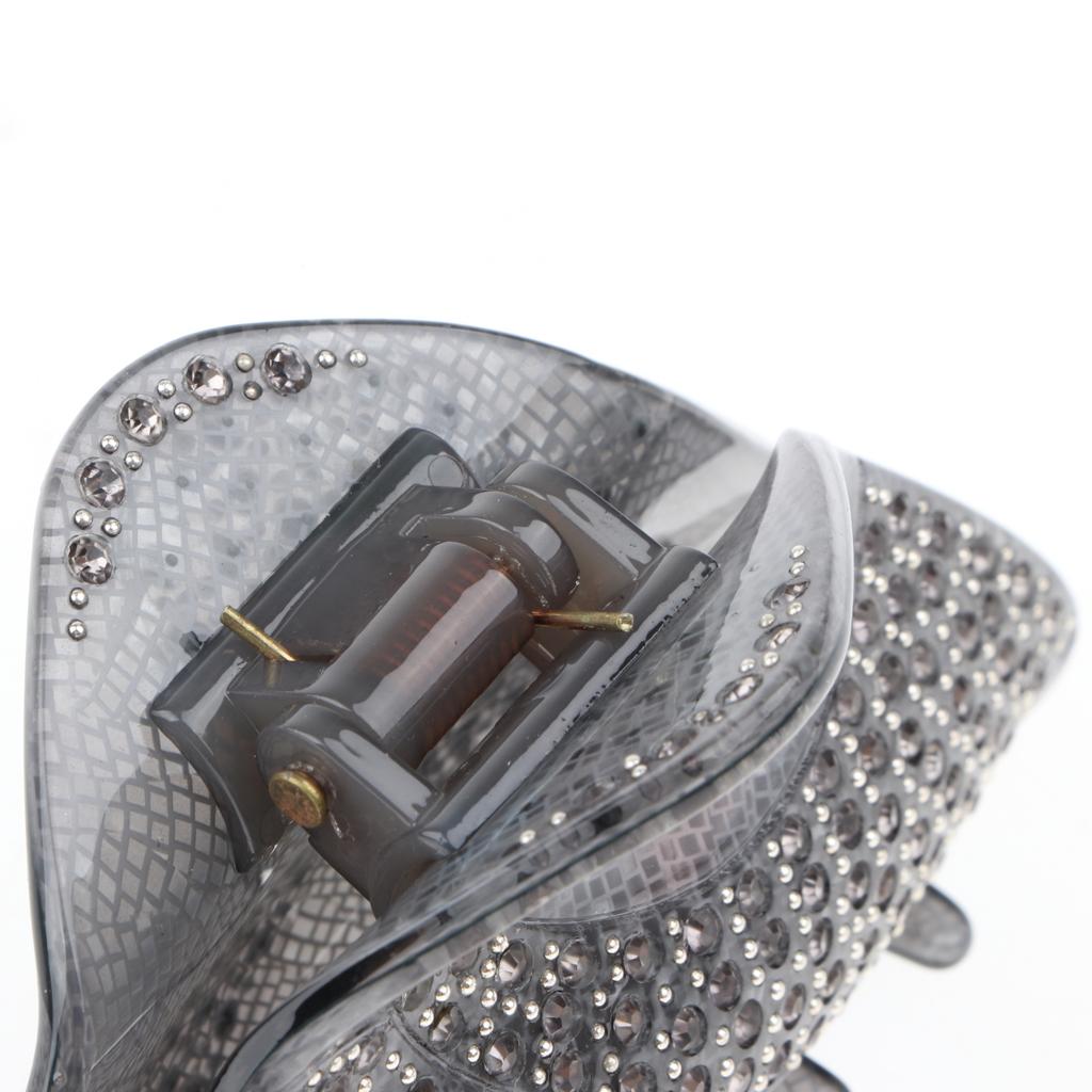 Fashion Rhinestone Spring Hair Clamps , Gray, As Described