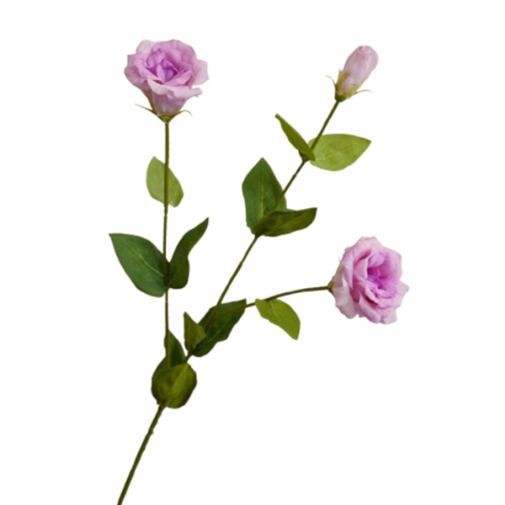 

3 Головы Имитация Цветка Лизиантуса Реальное Прикосновение Поддельный Цветок Уличный Декор Для Сада фиолетовый