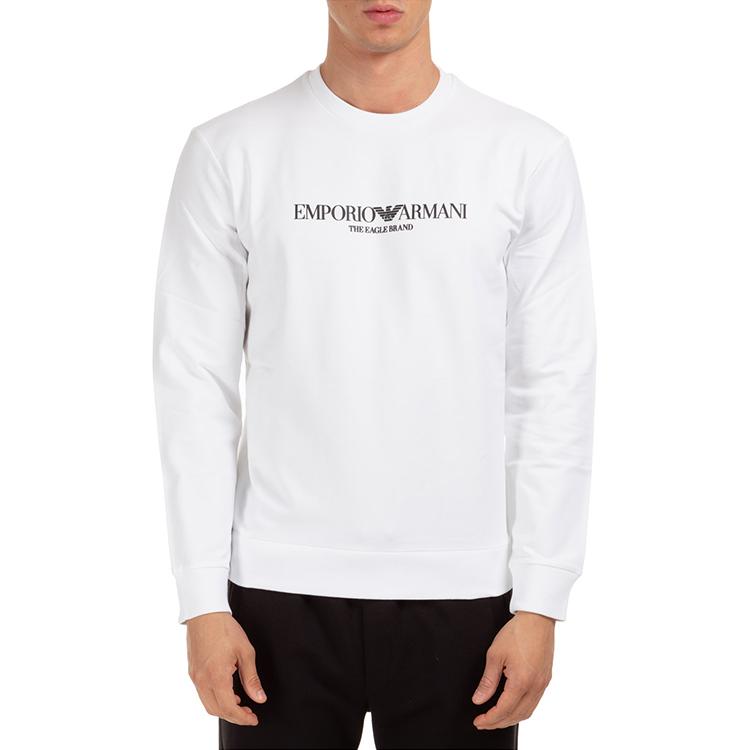 EMPORIO ARMANI Sweatshirts Men's White Crew Neck Moderate Regular 8N1ME8-1J04Z-0100