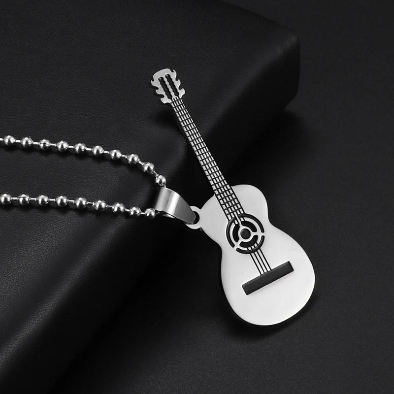 Punk Rock Musik Gitarre Halskette Männer Frauen Gothic Anhänger Halskette Mode Personalisiertes Geschenk Hip Hop Biker Schmuck für Freund
