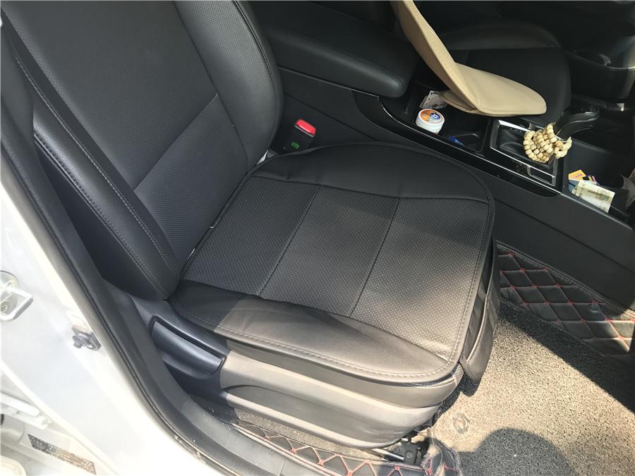 2 יחידות עור PU דלוקס כיסוי רכב מגן מושב כרית שחור כיסוי קדמי אוניברסלי