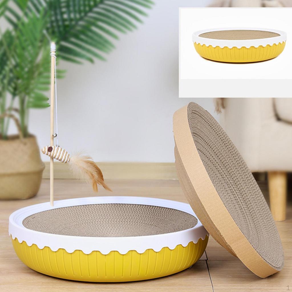 Cat Scratch Bowl Scratching Board Toys Round Indoor Training Sleeping Bed Non-slip