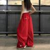 Pantaloni Cargo Larghi Unisex Bianco Nero Rosso Nylon Asciugatura Rapida Vestibilità Larga Streetwear Hiphop Danza Joggers