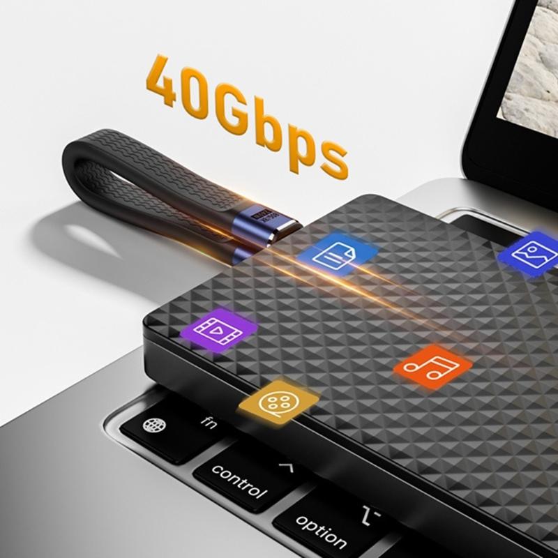 USB4 Cable PD240W Fast Charging 40Gbps Data Transfer Compatible Flexible Design 8K Video Output Aluminum Alloy Texture