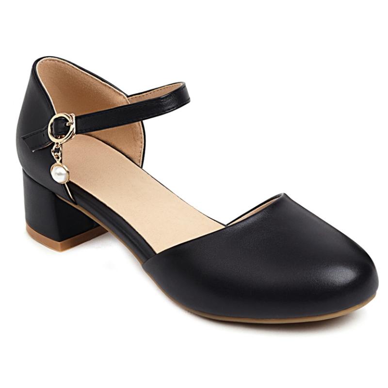 Pásky Nízké Podpatky Dámské Mary Janes Boty Léto Pohodlné Elegantní Krátký Podpatek Párty Svatba Kancelářská Obuv Dívky Velká Velikost