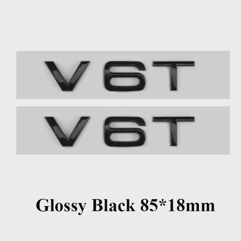 3d ABS bilbokstaver V10 V8T V6T-logo Bilskjerm-sideemblem-merkemerke for A6 C7 S4 A4 B7 SQ7 R8 S8 S6-klistremerketilbehør