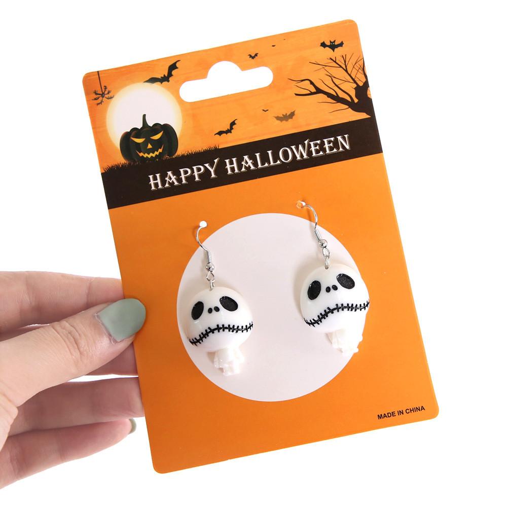 Stylish And Fun Halloween Pumpkin And Bat Earrings Perfect For Girls Celebrating Halloween