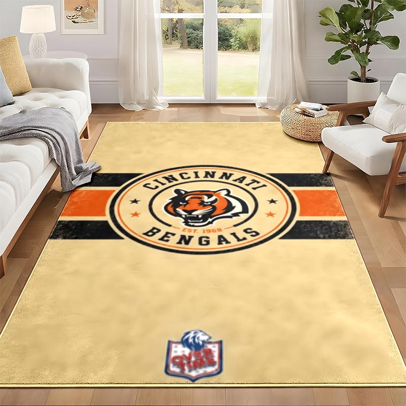 Cincinnati Bengals Carpet Door Mat for Living Room or Bedroom Protective Mat Under Chair Office Decoration Christmas Gift Birthday Present