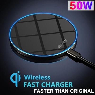 Încărcător fără fir Qi de 50 W Pad de încărcare rapidă pentru toate telefoanele mobile Qi standard iPhone Samsung Huawei Xiaomi Android