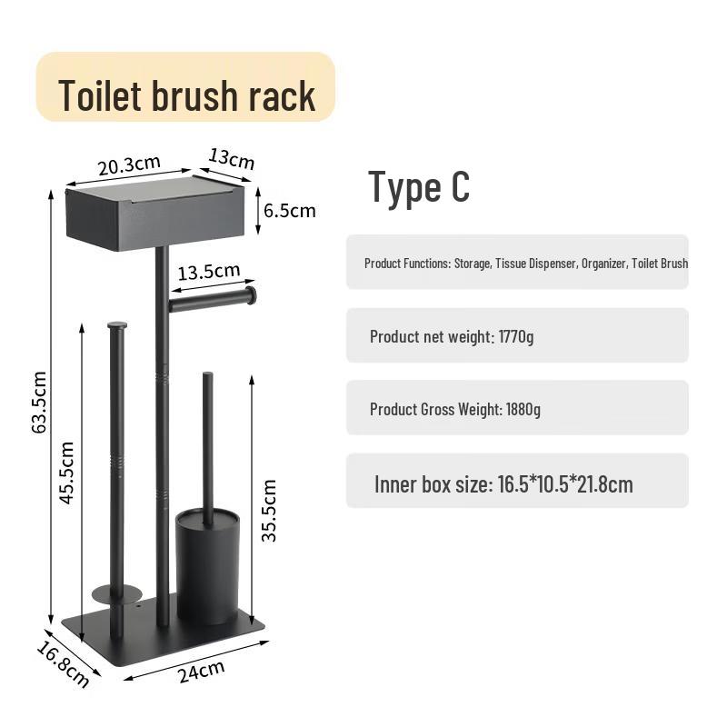 CMAOS Bathroom Floor Toilet Paper Holder & Brush Set