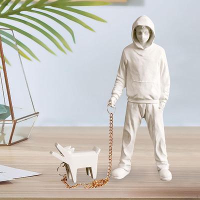 Abstract Dog Statue Human Home Decor Display Resin Figurines Animal Sculpture for Farmhouse