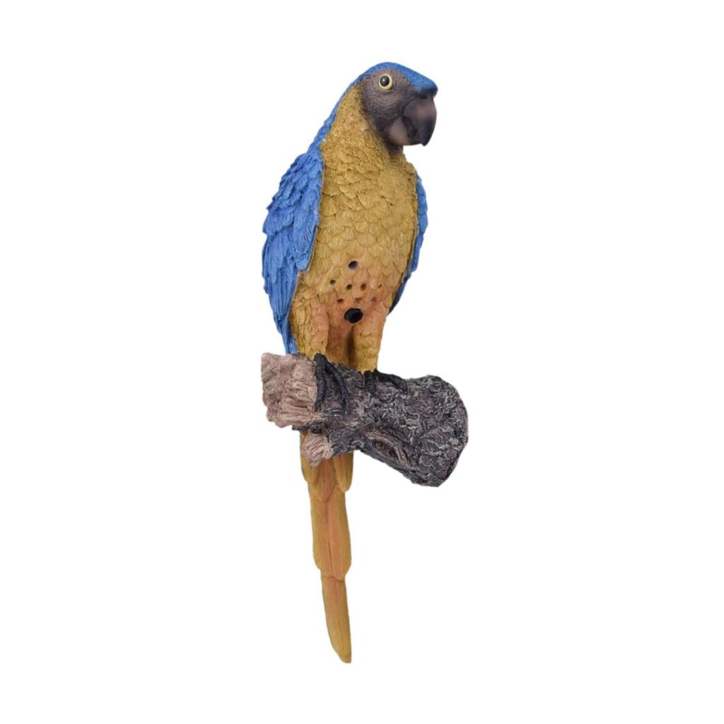 Voice Recording Parrot Tree Hanging Ornament 10.5x9.5x33cm Multipurpose Hand Painted Bird Figurine Garden Decoration Resin Craft