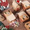 Christmas Gift Box with Handle Paper House Shape Packaging for Candies Cookies Jewelry Creative Holiday Present Wrapping