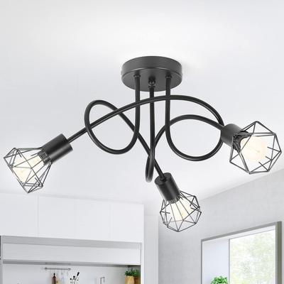 Ceiling Light 3Heads Black Color Modern Lights for Home for Bedroom Living Room Decorative Lighting LED Chandelier Lamp