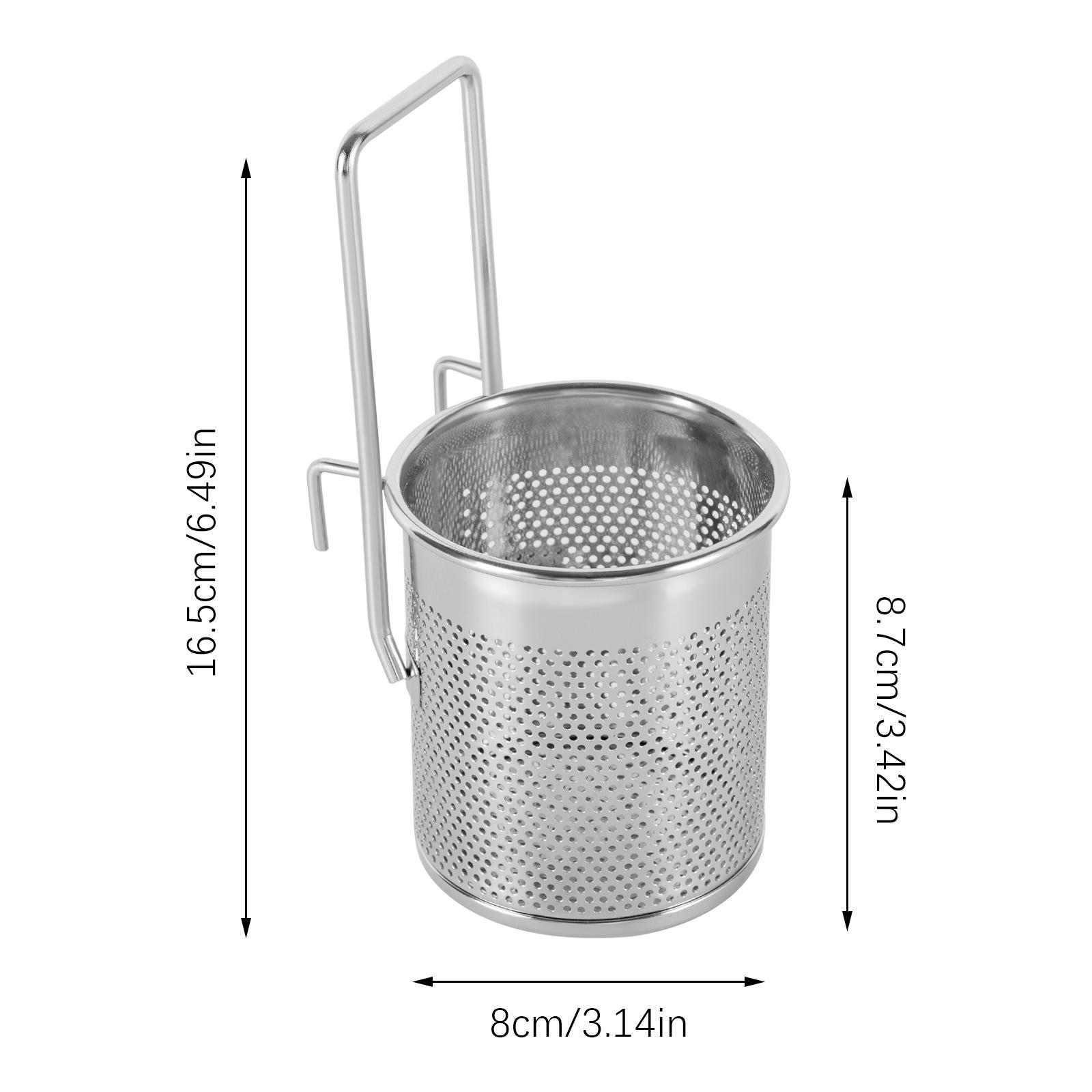 Hot pot Mesh Net Basket, Stainless Steel Mesh Basket, Hanging Noodle Strainer with Handle for Straining, Draining 3.15 * 6.49 in серебряный