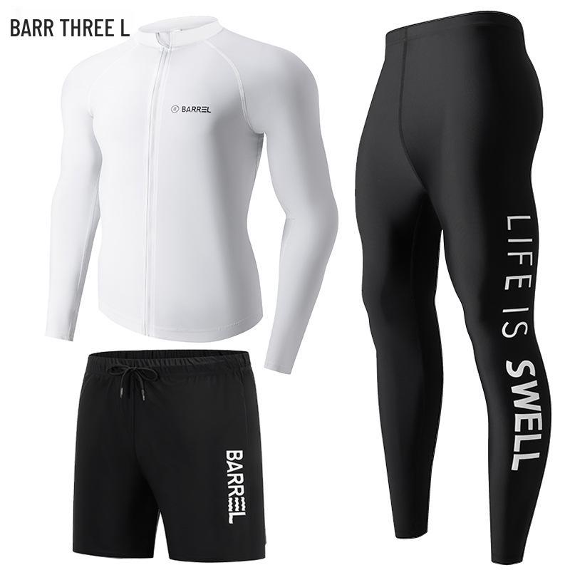 

Чоловічий швидкосохнучий сонцезахисний гідрокостюм з двох частин: Спортивний костюм з довгим рукавом та штанами для схуднення, захисту від сонця та серфінгу XL