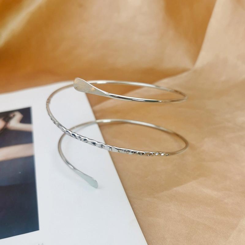 Retro Greek Roman Open Ended Spiral Shape Bracelet Armband Upper Arm Cuff Armlet Festival Bridal Bikini Dance Jewelry