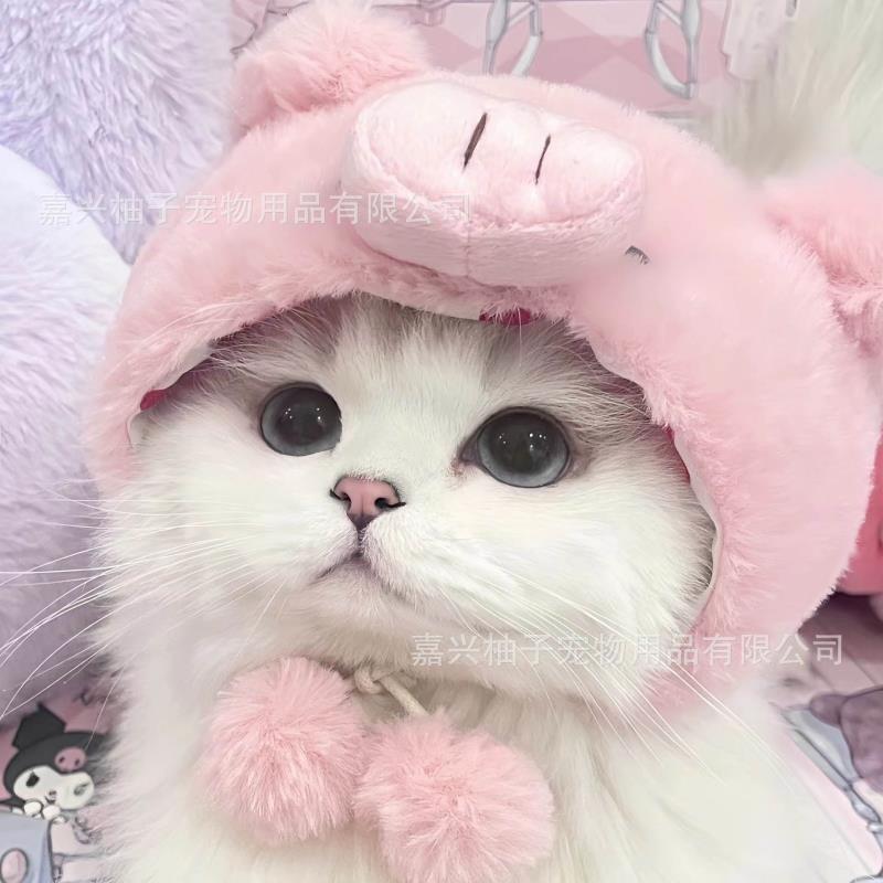 Cute Pig Chicken Plush Headgear Hat For Cat Dog Pet Photography
