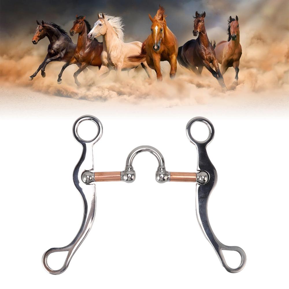 Rose Gold Plated Horse Snaffle Bit Stainless Steel Equestrian Equipment  Artificial Horse Farms