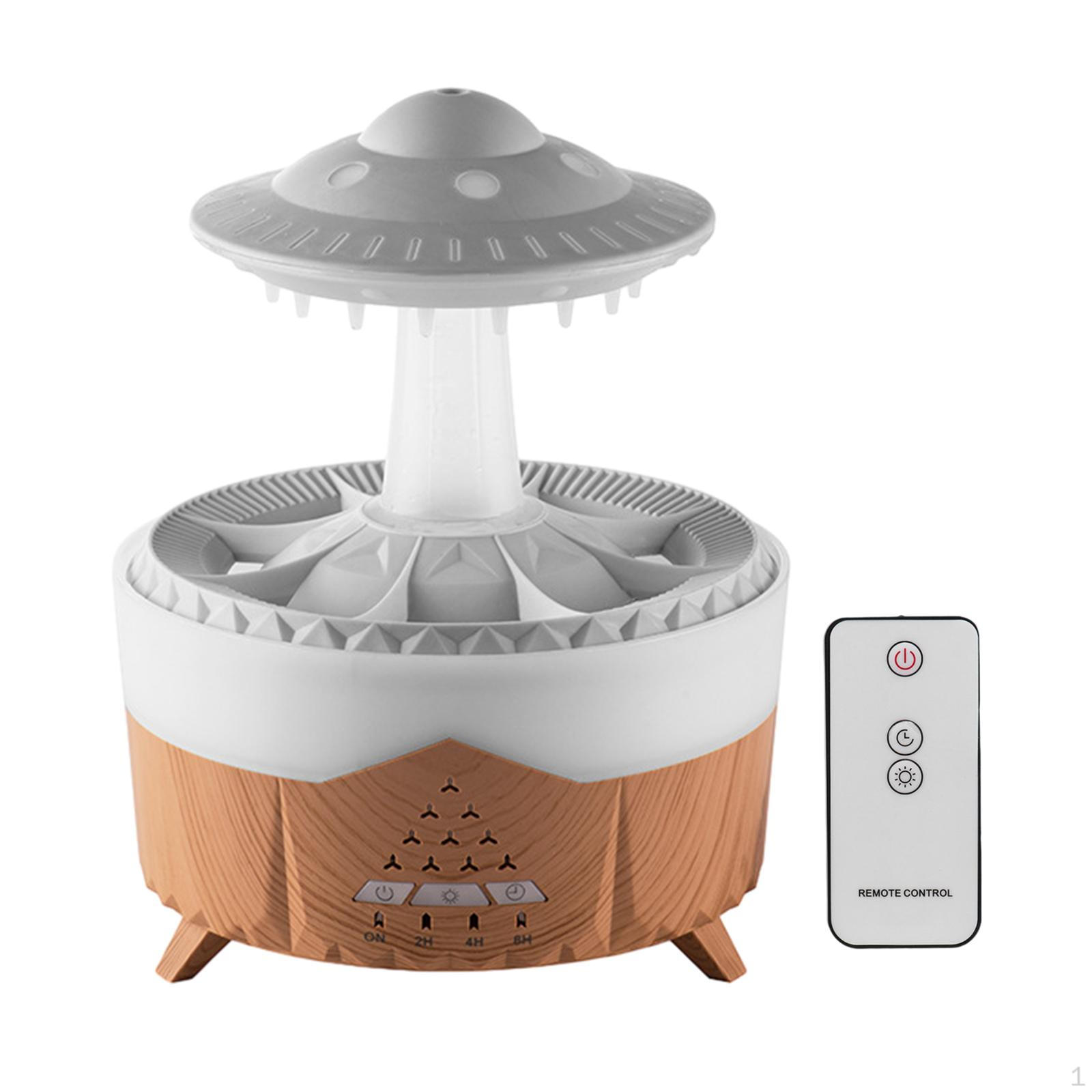 Essential Oil Diffuser UFO Raindrops Mist Humidifier 14.5x18.9cm US 110V Plug Versatile 350ml for Wood Grain
