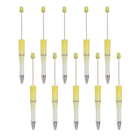 10 ks korálkových DIY per s barevnými korálky a doplňovatelným inkoustem, hladce píšící kuličkové pero, kreativní řemeslo pro děti, zábavné školní potřeby