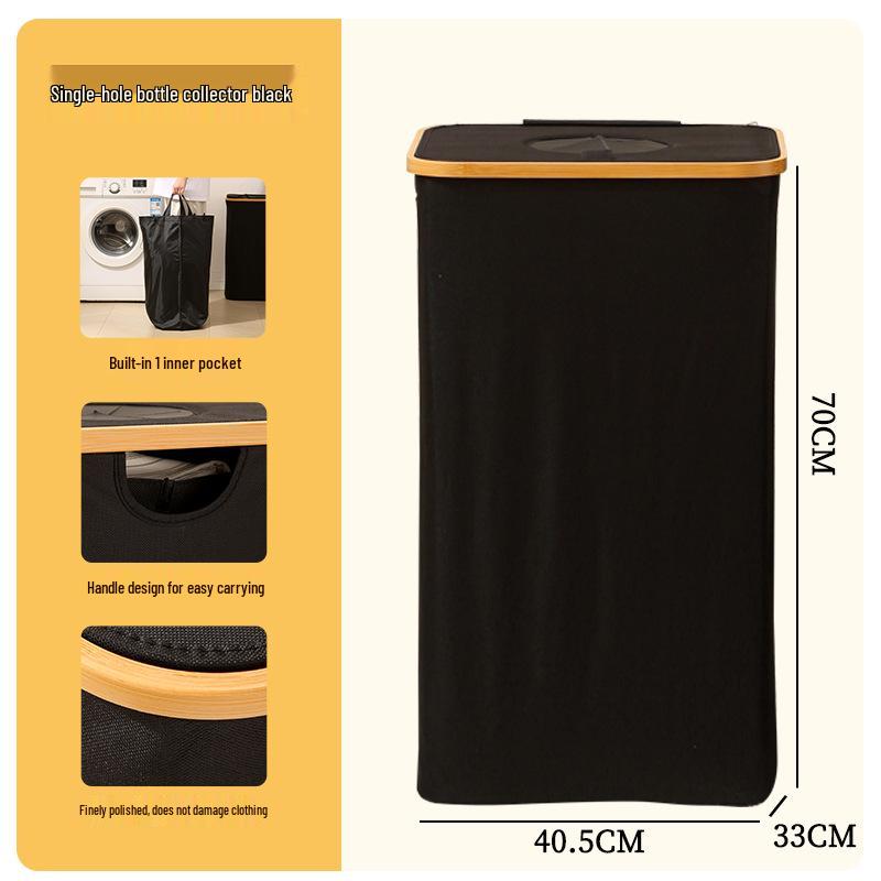 Elegant Foldable Laundry Hamper - Spacious Bathroom Storage Basket