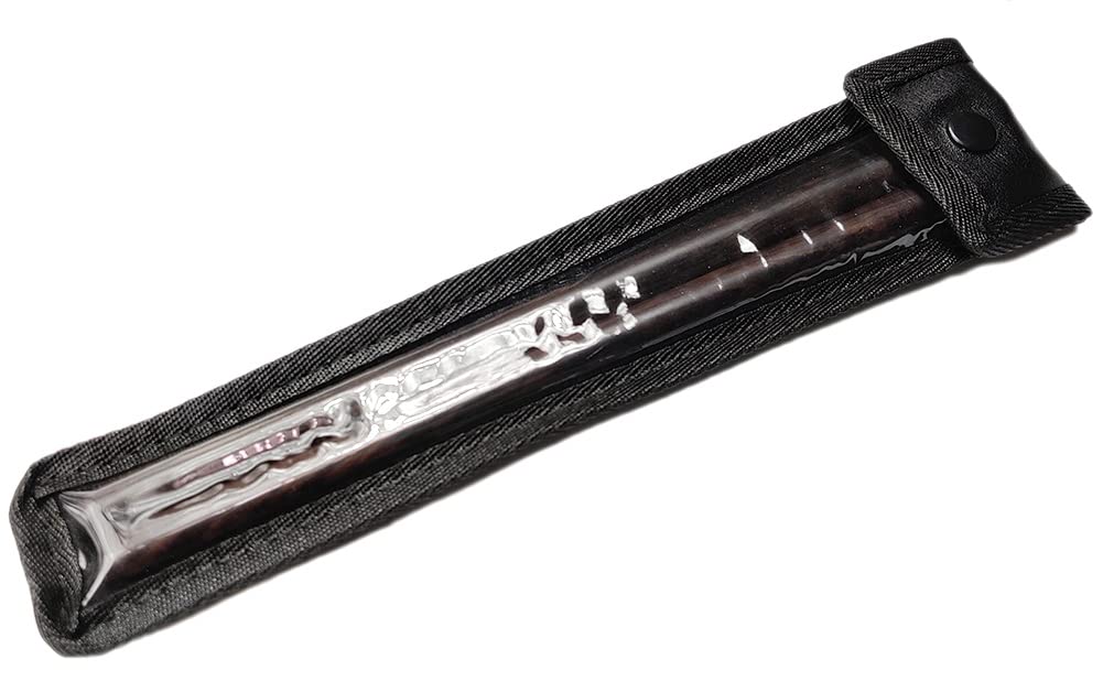 R-STYLE Authentic Taiko Drum Set with Natural Ebony and Purple Sandalwood, Black Grain, Premium Japanese Taiko Drum Sticks (26cm)