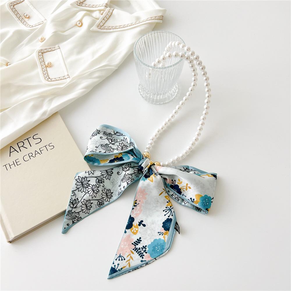 Decorative Simple Texture Silk Scarf Women'S New Style Spring And Autumn Summer Fashion Versatile Headscarf Work Scarf