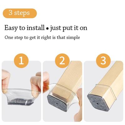 Thickened Silicone Chair Leg Felt Covers Reduce Noise Non-slip Table Foot Cover New Square Furniture Legs Cover Floor Protector