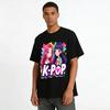 K-pop Girl Group Graphic T-shirt, Casual Loose-fit Top for Fans, Perfect for Concerts and Daily Wear Pure cotton T-shirt